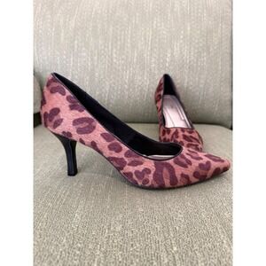 Comfort Plus by Predictions Women Leopard Print Pointed Toe Kitten Heels Size 8